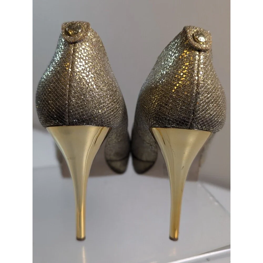 Michael Kors York Platform Gold Metallic Leather Size - 6M